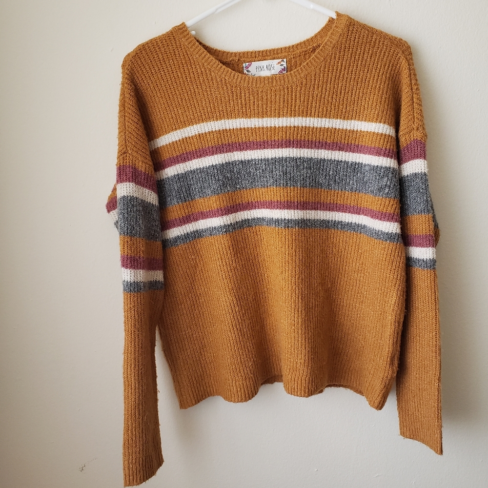 Golden Yellow Striped Sweater